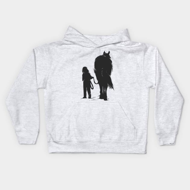 She Loves Horses Kids Hoodie by ralfjohnson